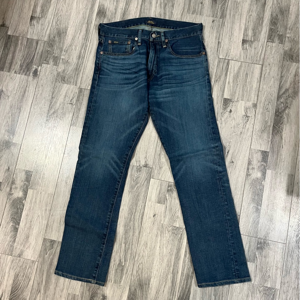 Polo Ralph Lauren Jeans Mens Varick Slim Straight Blue Denim Pants 28-30x30.